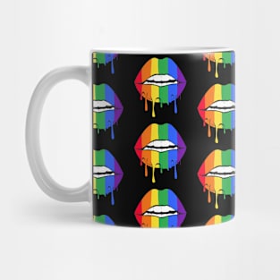 LGBT pride rainbow lips pattern Mug